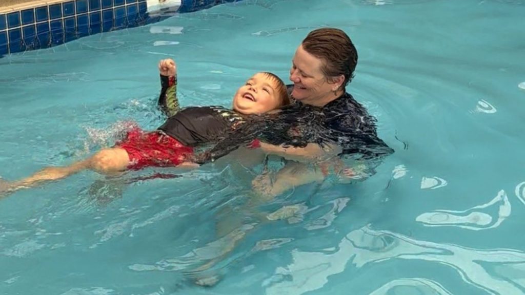 Baby swimming