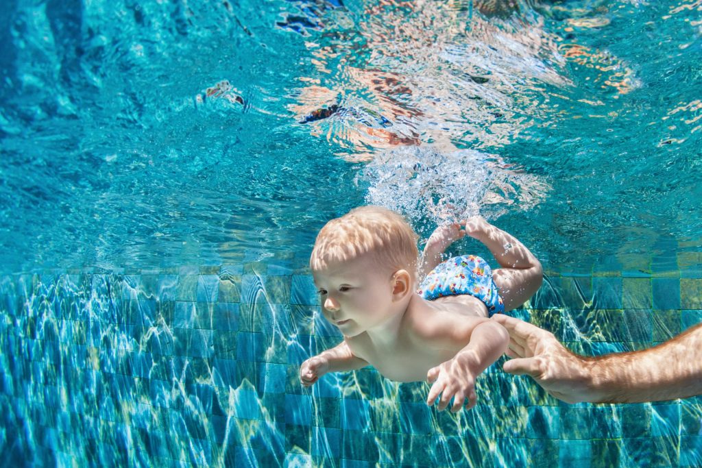 Baby swimming