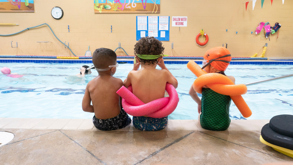 Teaching kids to kick in water